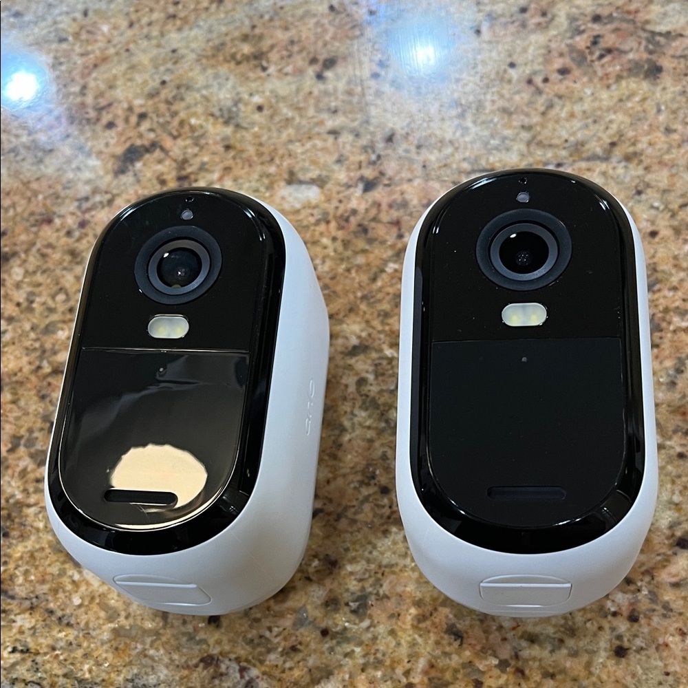 Wireless Outdoor Security Cameras - Black & White (Pair)